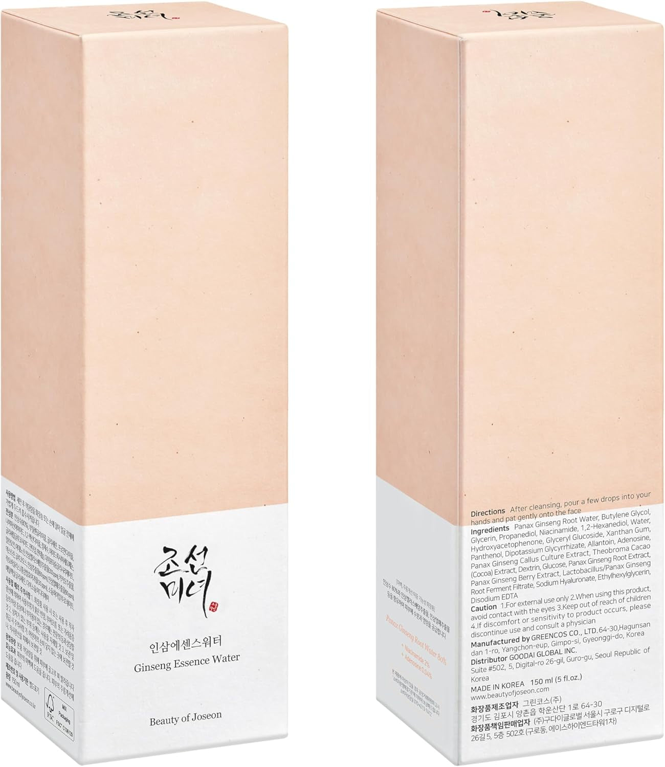 Beauty of Joseon Agua De Esencia De Ginseng, 5.1 Fl Oz, 5 Fl.Oz.